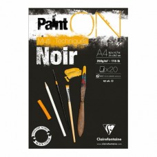 Clairefontaine PaintON Multi-Techniques Black Pad, 250g, 30 sheets / A4